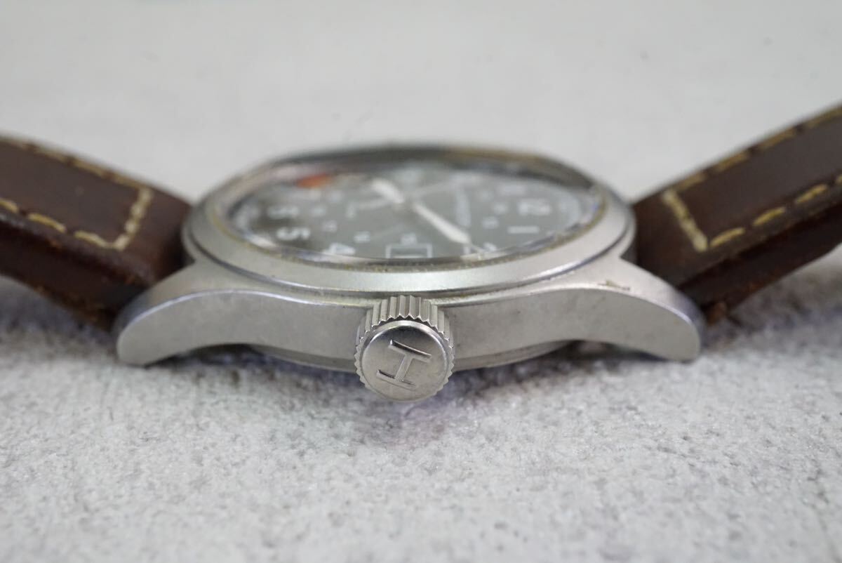 F469 HAMILTON/ハミルトン KHAKI/カーキ メンズ 腕時計 クォーツ ブランド アクセサリー カレンダー付き 純正ベルト SWISS/スイス 不動品_画像2