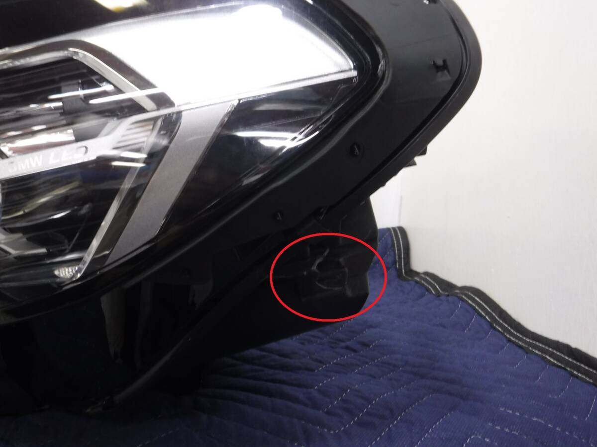 BMW X3 3LA-TS20 ユニットのみ ヘッドライト ヘッドランプ 破損あり 左側 左 純正 AL G01 L2 LE20C6456 [個人宅直接発送1,500円アップ]_取付け欠損箇所あります(破片無し)。