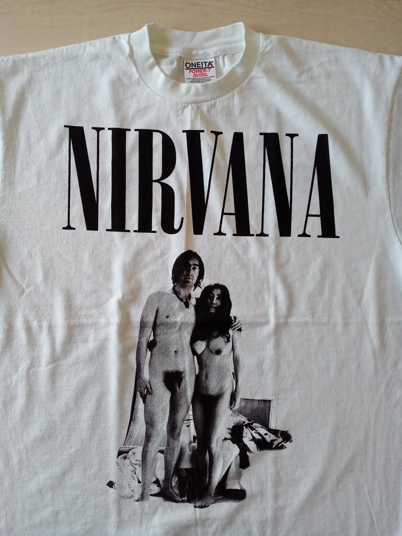 ★［ XL ］「 NIRVANA ジョンレノン オノヨーコ SUB POP サブポップ ニルヴァーナ ビンテージスタイル プリントTシャツ 」新品の画像3