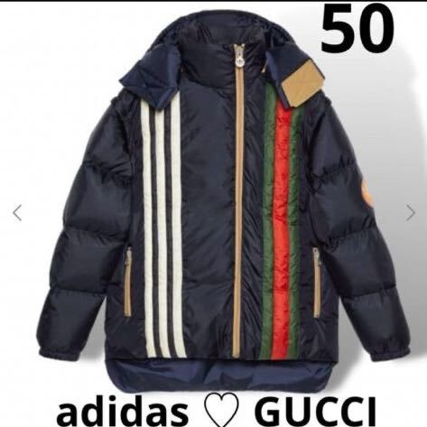 GUCCI adidas x Gucci ダウンジャケット ストライプ ロゴ　50_画像1