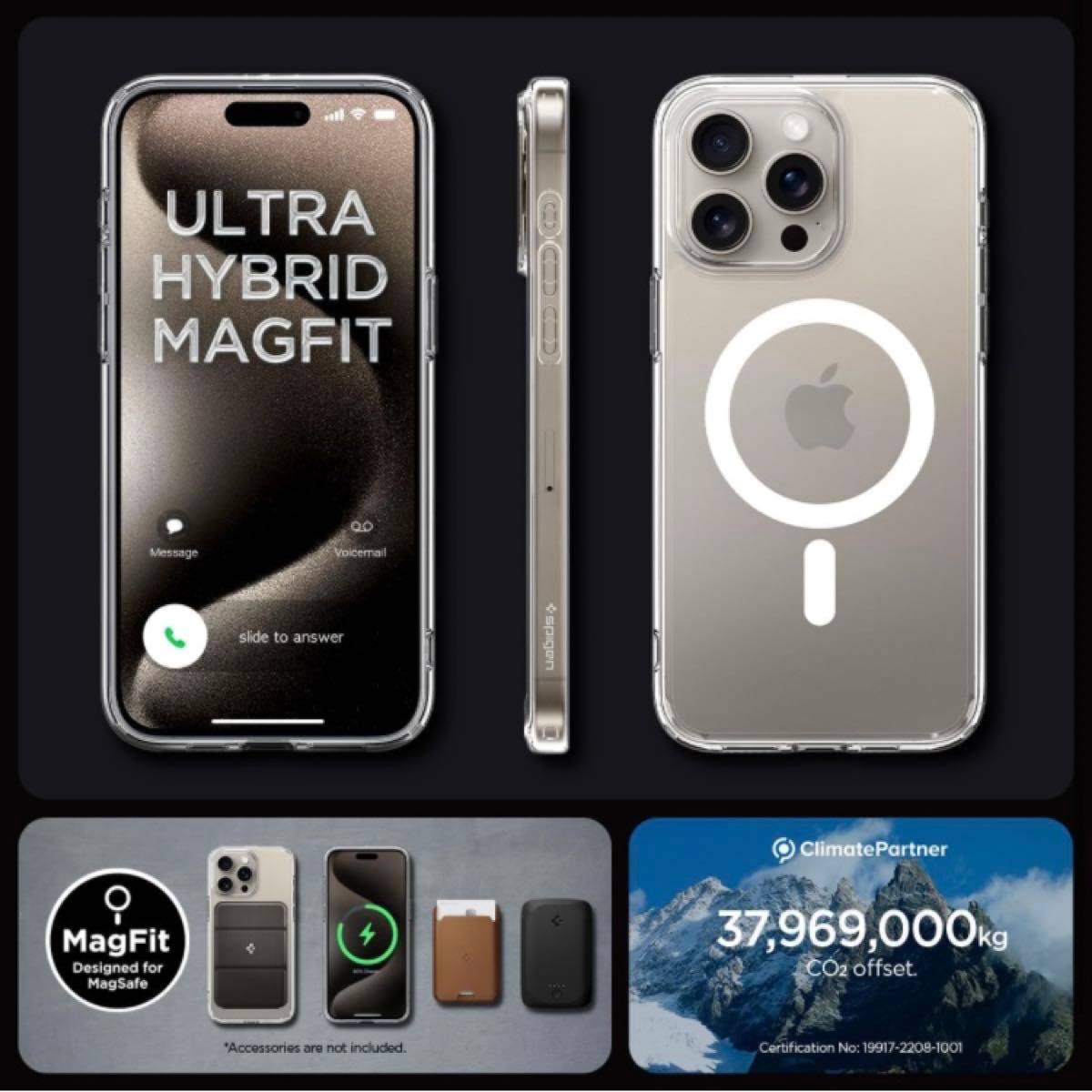 Spigen iPhone15Proケース　ウルトラ・ハイブリッド マグフィット