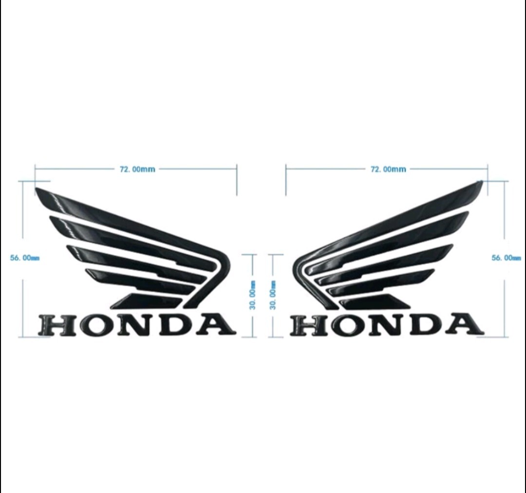 HONDA ホンダ 立体　バイクステッカー デカール　ホンダウイング　エンブレム　立体 WING カスタム 2枚　3Mグレード 【黒】_画像3