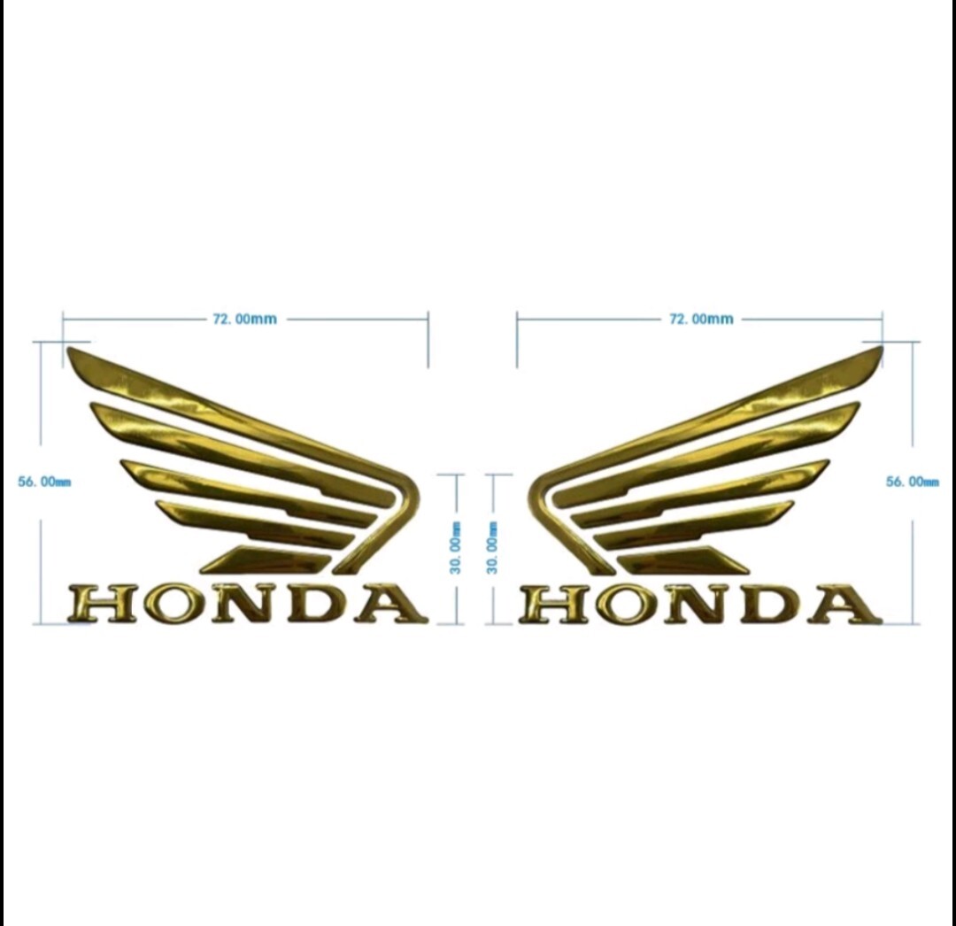 HONDA ホンダ 立体　バイクステッカー デカール　ホンダウイング　エンブレム　立体 WING カスタム 2枚　3Mグレード 【Gold】_画像3