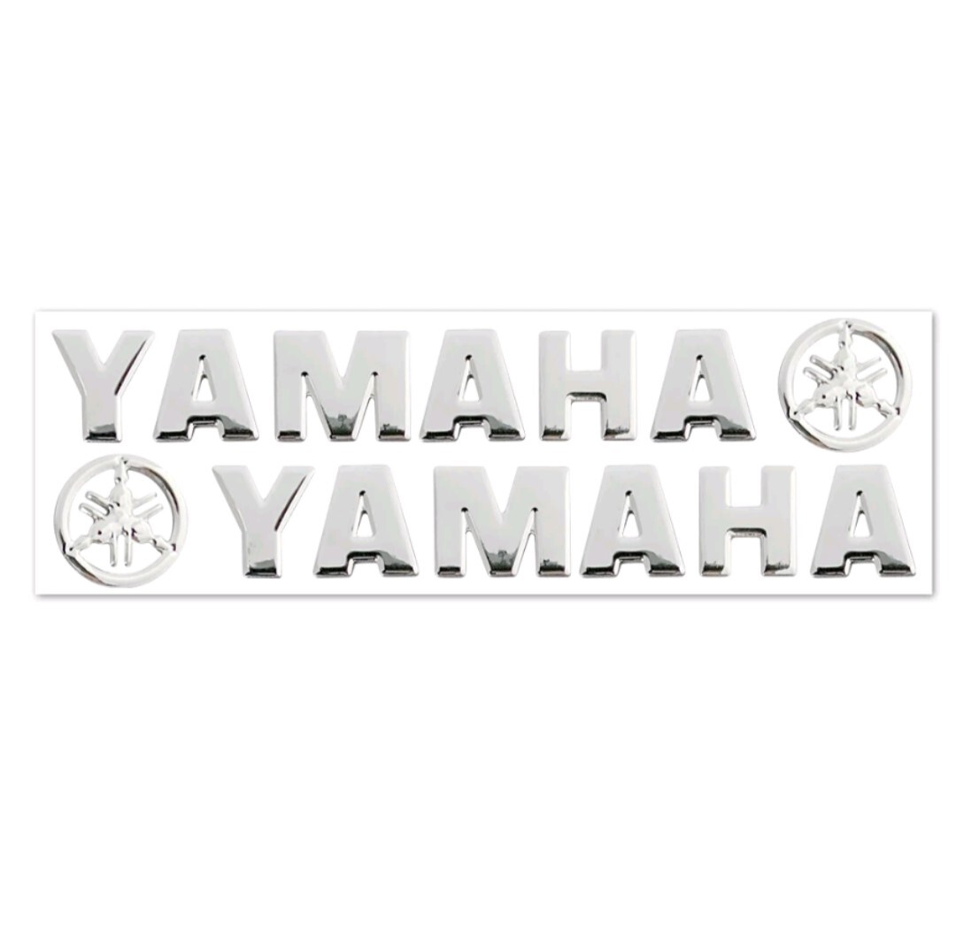 Yamaha ヤマハ 3D 立体エンブレム バイクステッカー 【シルバー】 送料無料 Bike Stickerの画像2