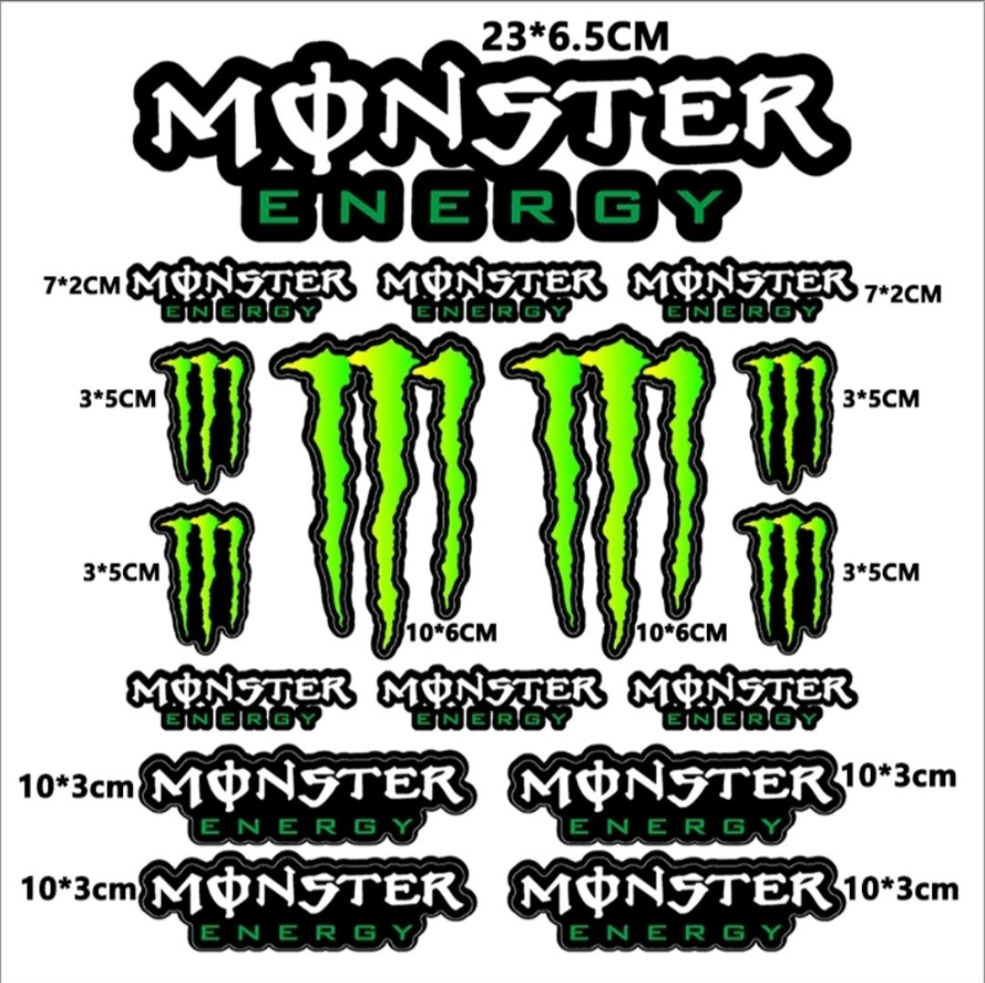 防水反射 ステッカー / モンスターエナジー / バイク / 車 / ストリート バイクステッカー ヘルメットステッカー MONSTER ENERGY MotoGP_画像1