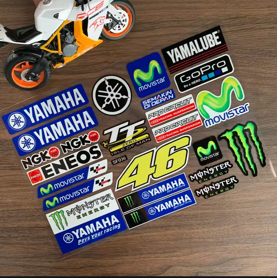 防水反射　モンスターエナジー / バイクステッカー　ヘルメットステッカー MONSTER ENERGY ヤマハ　Movistar デカール　ロッシ　Rossi_画像1