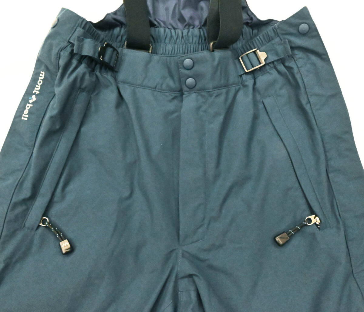 R104★美品 mont-bell モンベル GORE-TEX ゴアテックス Thinsulate 3M シンサレート 中綿 パンツ サイドフルジップ S ネイビー 登山 スノー_画像4