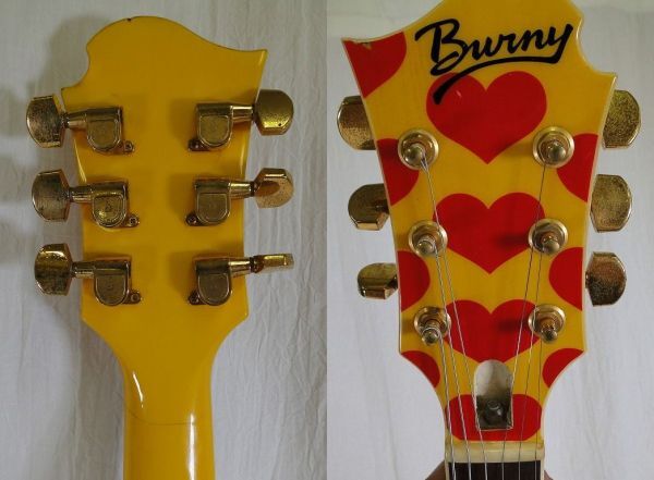 【難あり/音出し確認できました】Burny MG-360S HY HEART YELLOW/Yellow Heart hide X JAPAN バーニー Hideモデル/170サイズの画像3