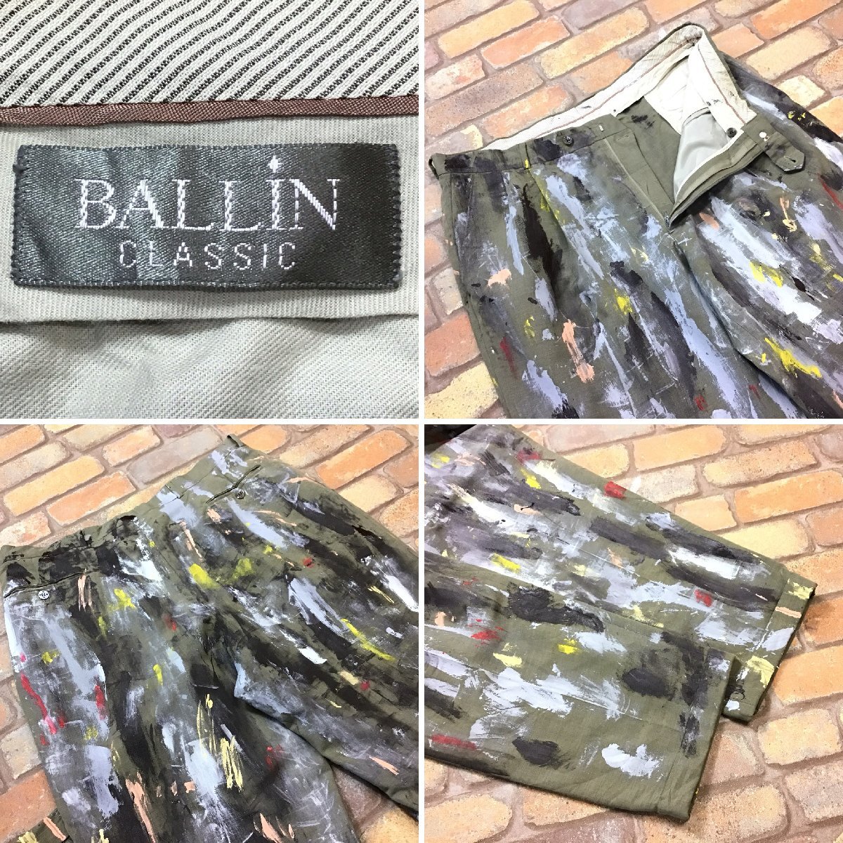 RE1-012【Painting Pants】USA古着【BALLIN】ペンキ汚れ ワイド ボロパンツ【W38 メンズ XL】ペインターパンツ ワーク ダボパン VINTAGE_画像4