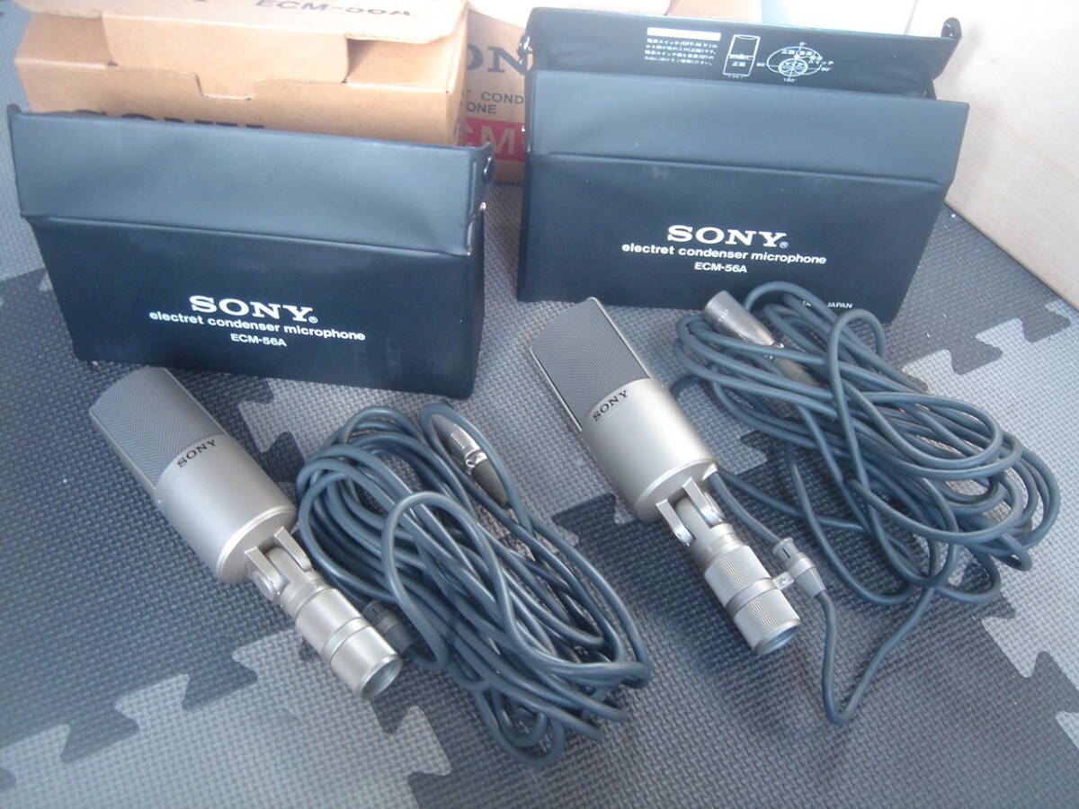 ★　SONY　　ECM-56A　　2本　　Ser連番　　コンデンサーマイクロフォン　　動作品　　美品_画像4