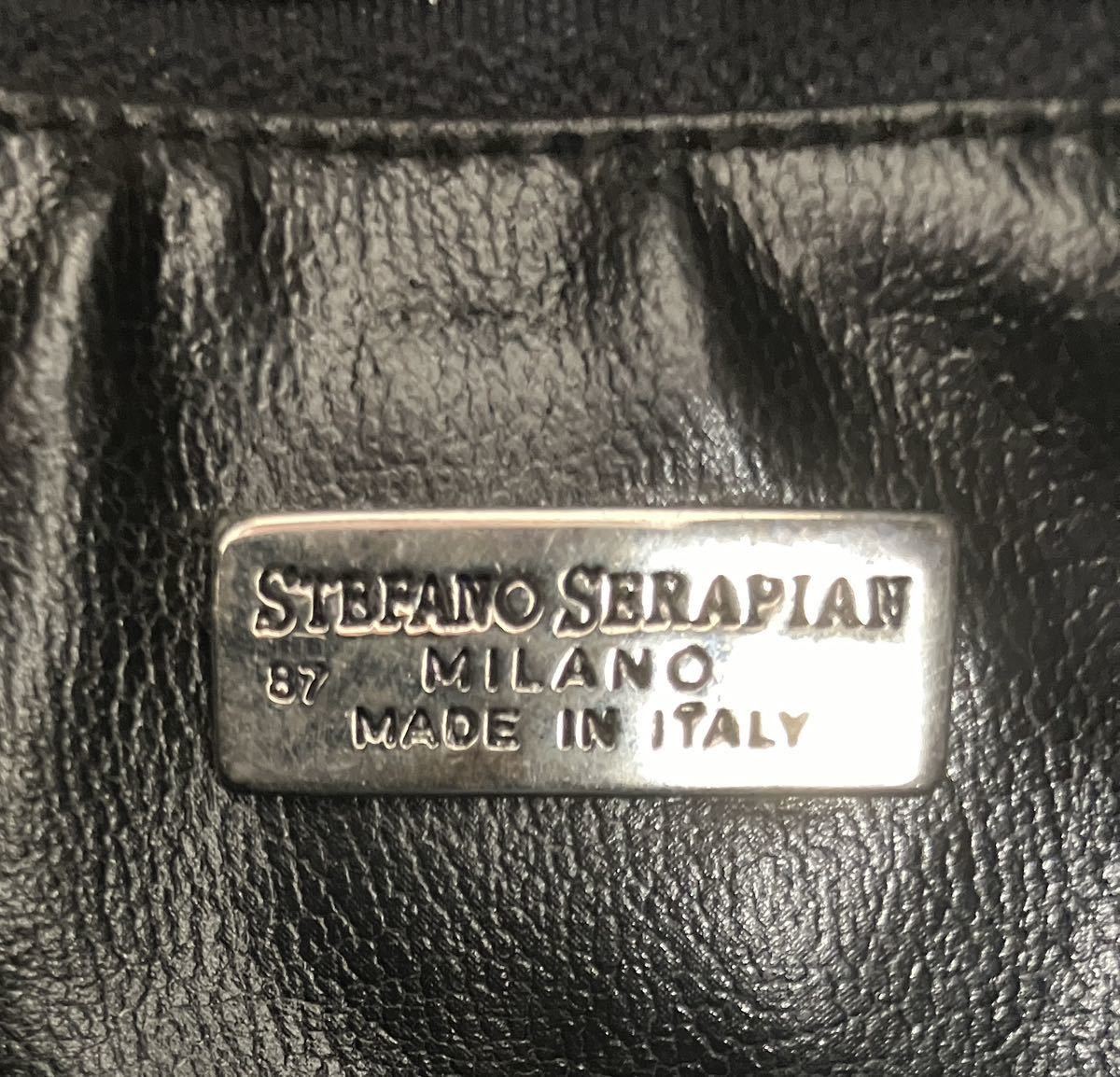 1円~ イタリア製 STEFANO SERAPIAN ステファノ・セラピアン シボレザー 巾着型 ショルダーバッグ 未使用 札付_画像9