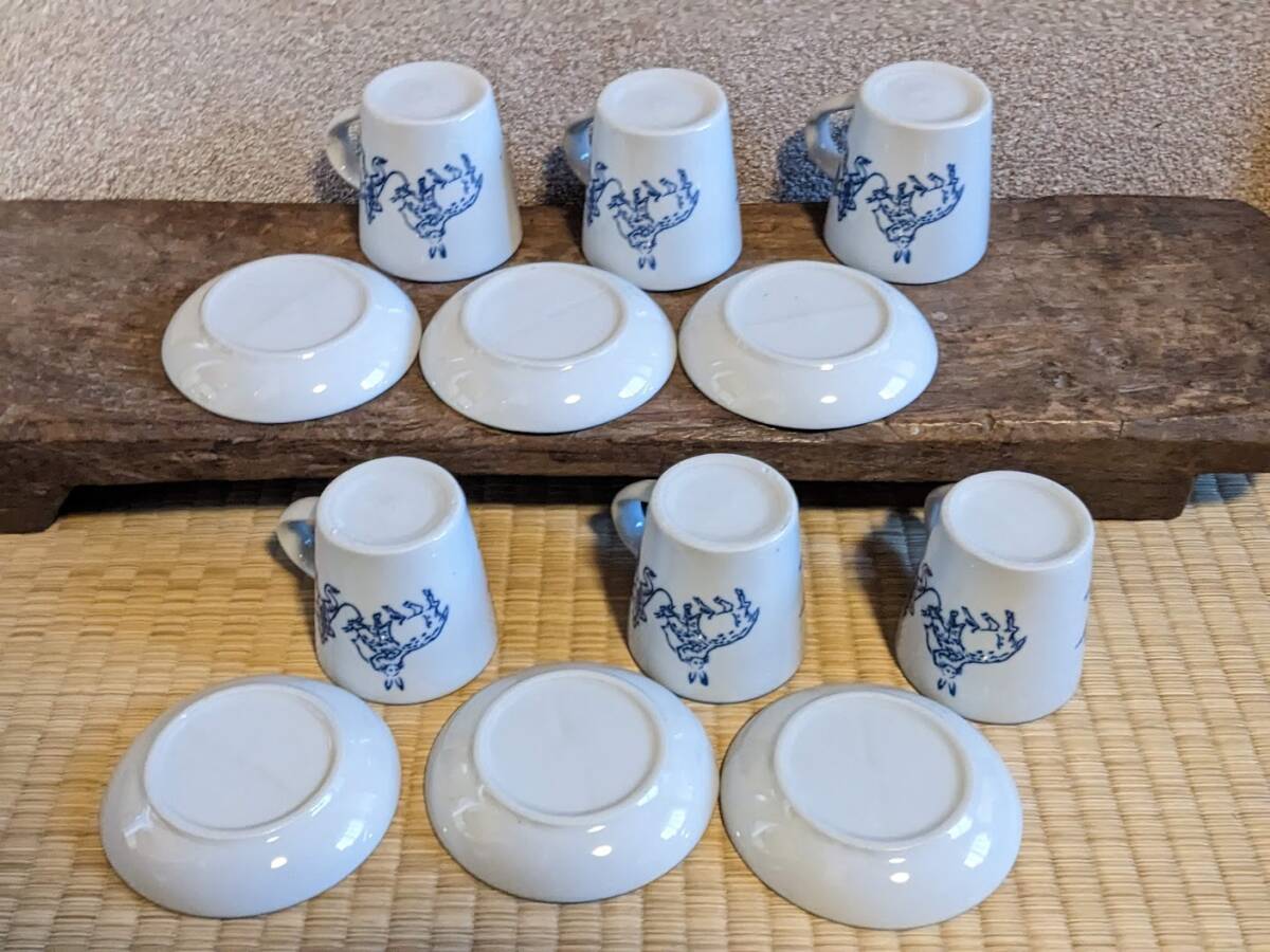 【鳥獣戯画6点セット】 コーヒーカップ＆ソーサー　珈琲　マグカップ【新入荷】　うさぎ　蛙　縁起物　餅つき　相撲　和風　カフェ気分