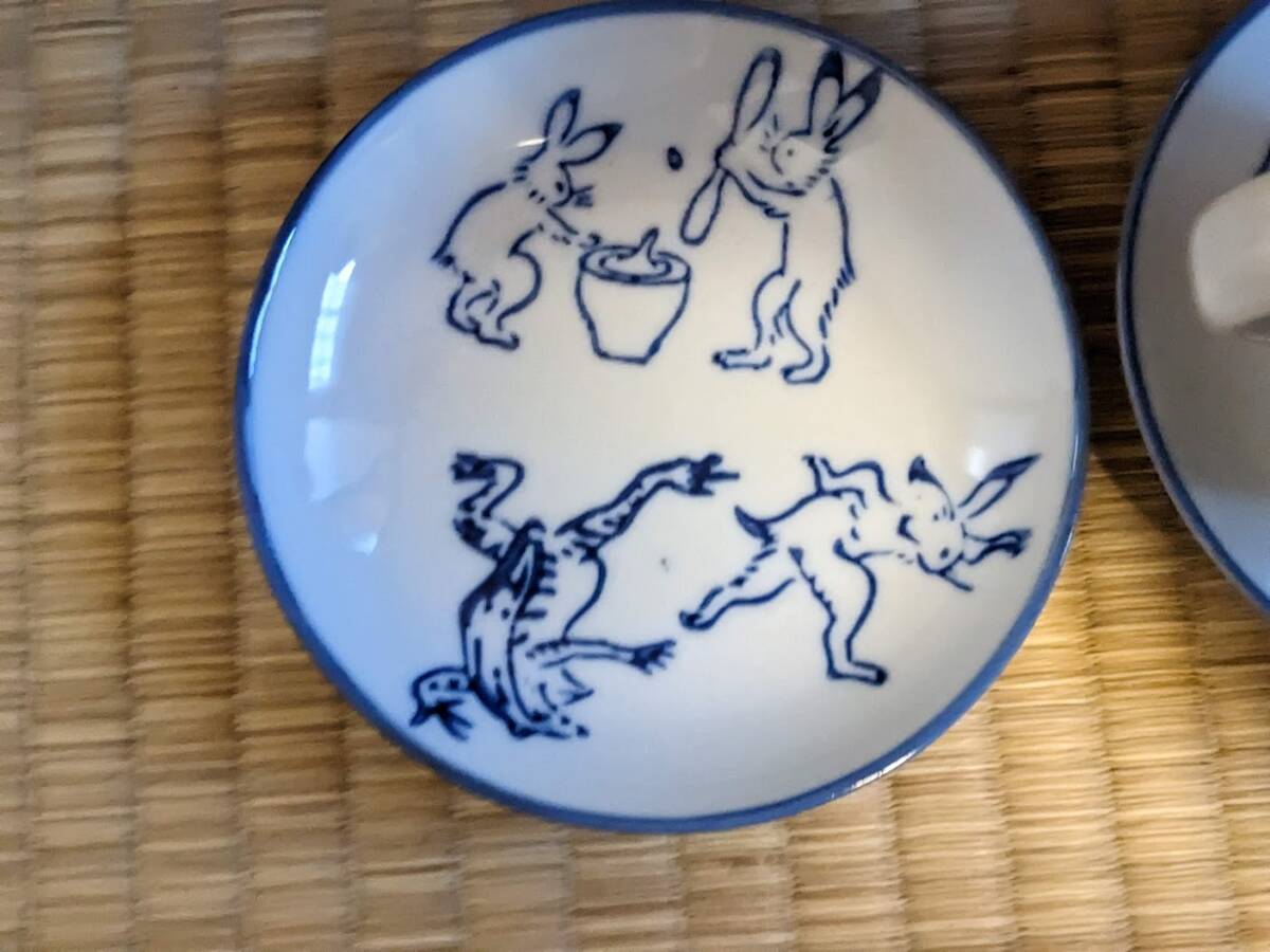 【鳥獣戯画5点セット】 コーヒーカップ＆ソーサー　珈琲　マグカップ【新入荷】 カフェ気分　コーヒー　マグカップ　蛙　兎　餅つき　相撲