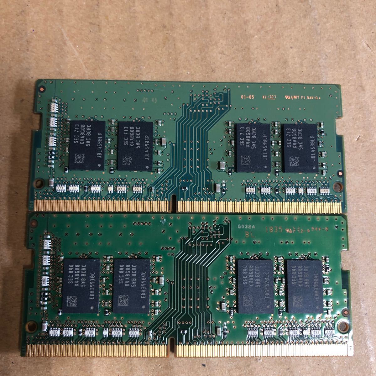(861)SAMSUNG 8GB 1Rx8 PC4-2400T 2枚セットの画像2