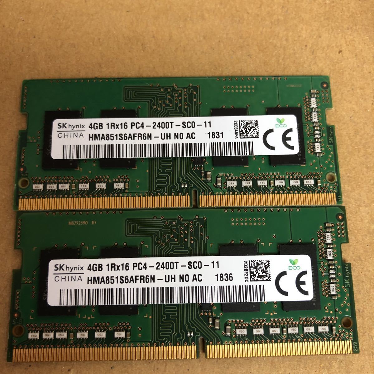 (9020))SK hynix 4GB 1Rx16 pc4-2400T 2枚セット_画像1