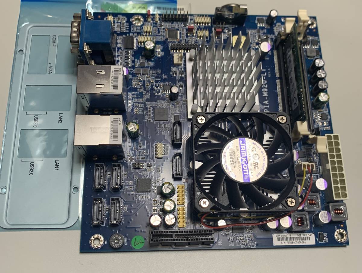 【中古】VIA EPIA-M920-LT CPUオンボード VIA Nano X2 L4350 4GBメモリ1枚 / NAS用マザーボード mini-itx 専用ケース用I/Oパネル_画像1