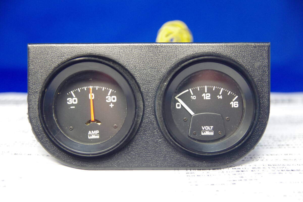  rare LAMCO 52mm voltmeter amperemeter set black meter LED ilmi Lamco VOLT Anne meter Omori omori old car that time thing 