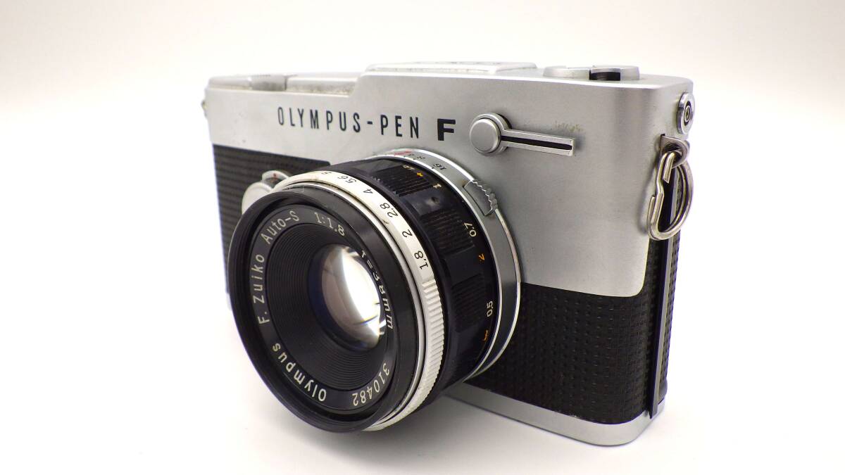 【ジャンク品】 OLYMPUS オリンパス PEN-FV Zuiko Auto-S 38mm f1.8/E-Zuiko Auto-T 150mm f4 レンズ付き フィルムカメラ MF一眼レフ_画像3