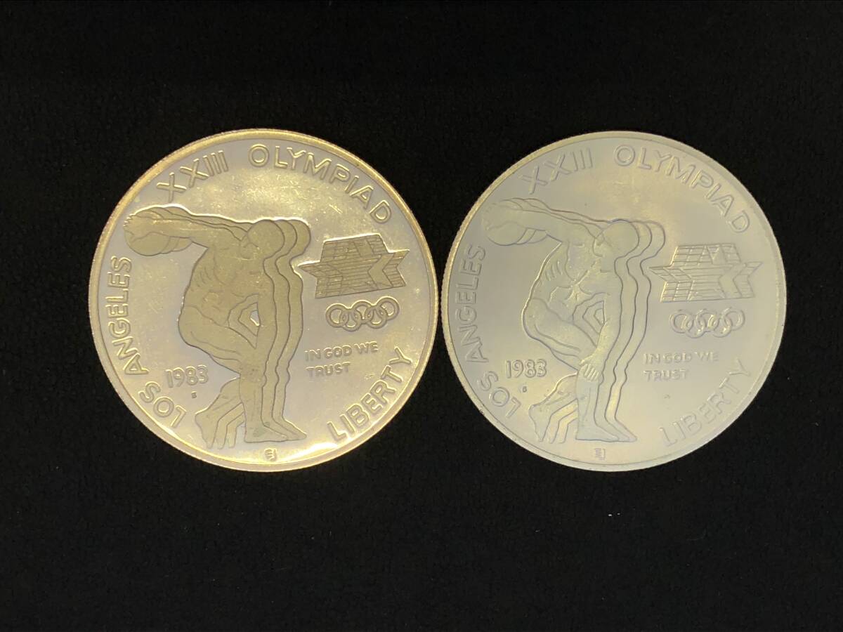 《世界の銀貨コレクション》アメリカ 1983年 ロサンゼルスオリンピック記念銀貨 SV900 1ドル x 4枚 総重量：106.8g_画像3