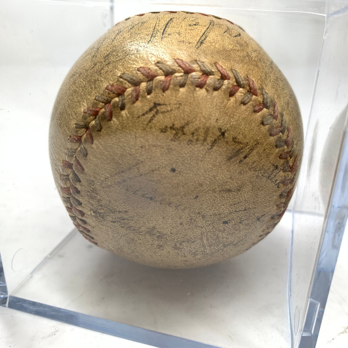 f001 B 珍品 希少 昭和9年 1934 日米野球 全米チーム 直筆 サインボール Babe Ruth ベーブ・ルース 等 保管品 ケース入の画像5