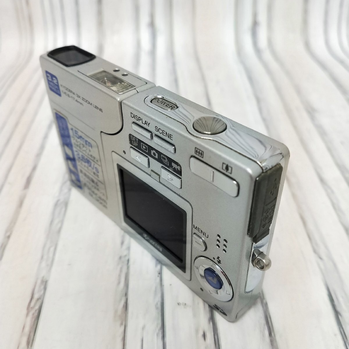 s001 M5 d. 京セラ KYOCERA コンパクト デジタル カメラ finecam SL-300R ファインカム 3X ZOOM LENS f=5.8-17.4mm 現状品_画像4