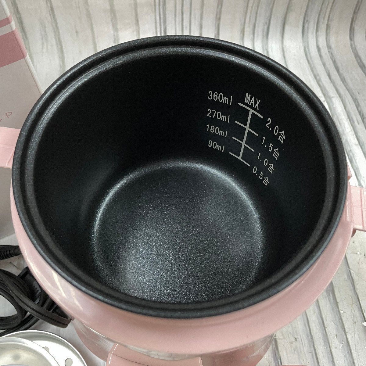 m002 G4(80) AL COLLE アルコレ ミニライスクッカー 炊飯器 ARC-T104 0.36リットル 2合炊き 一人暮らし用 マルチクッカー 調理家電_画像3