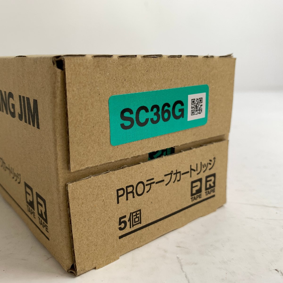 f001 E キングジム テプラ PROテープカートリッジ SC36G 36㎜ 8ｍ 緑色/黒字 5個セット 未開封新品の画像2