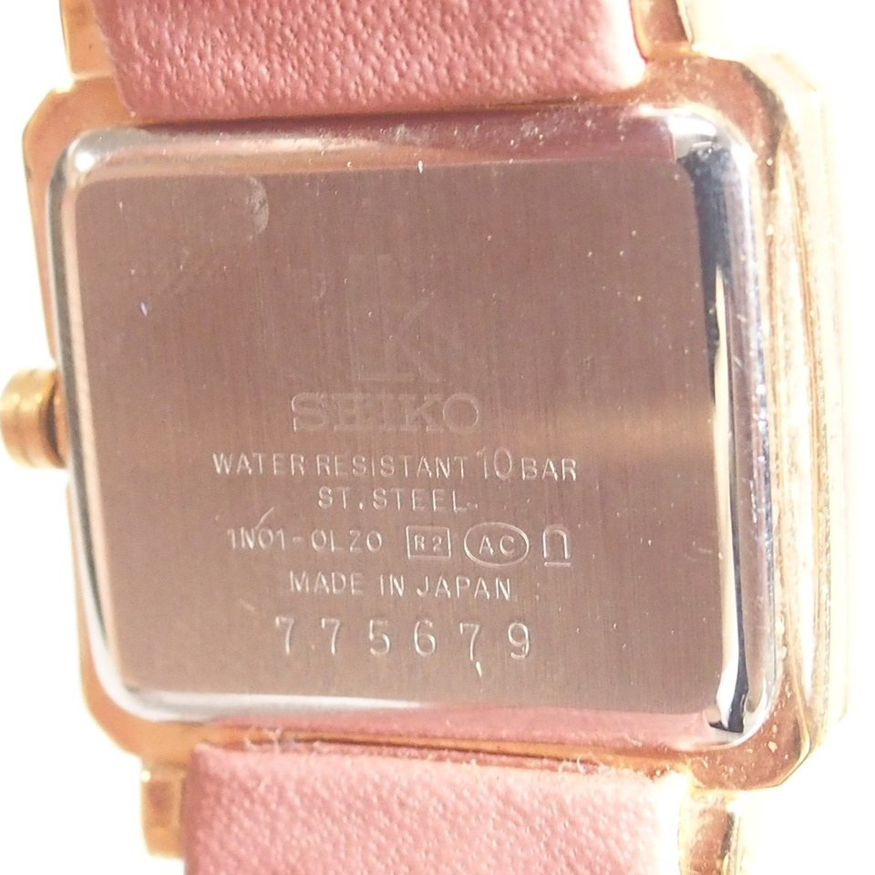 f002 B1 16 SEIKO セイコー LUKIA ルキア 1N01-0L20 レディースクオーツ ピンク文字盤 腕時計 ネコポス385円_画像2