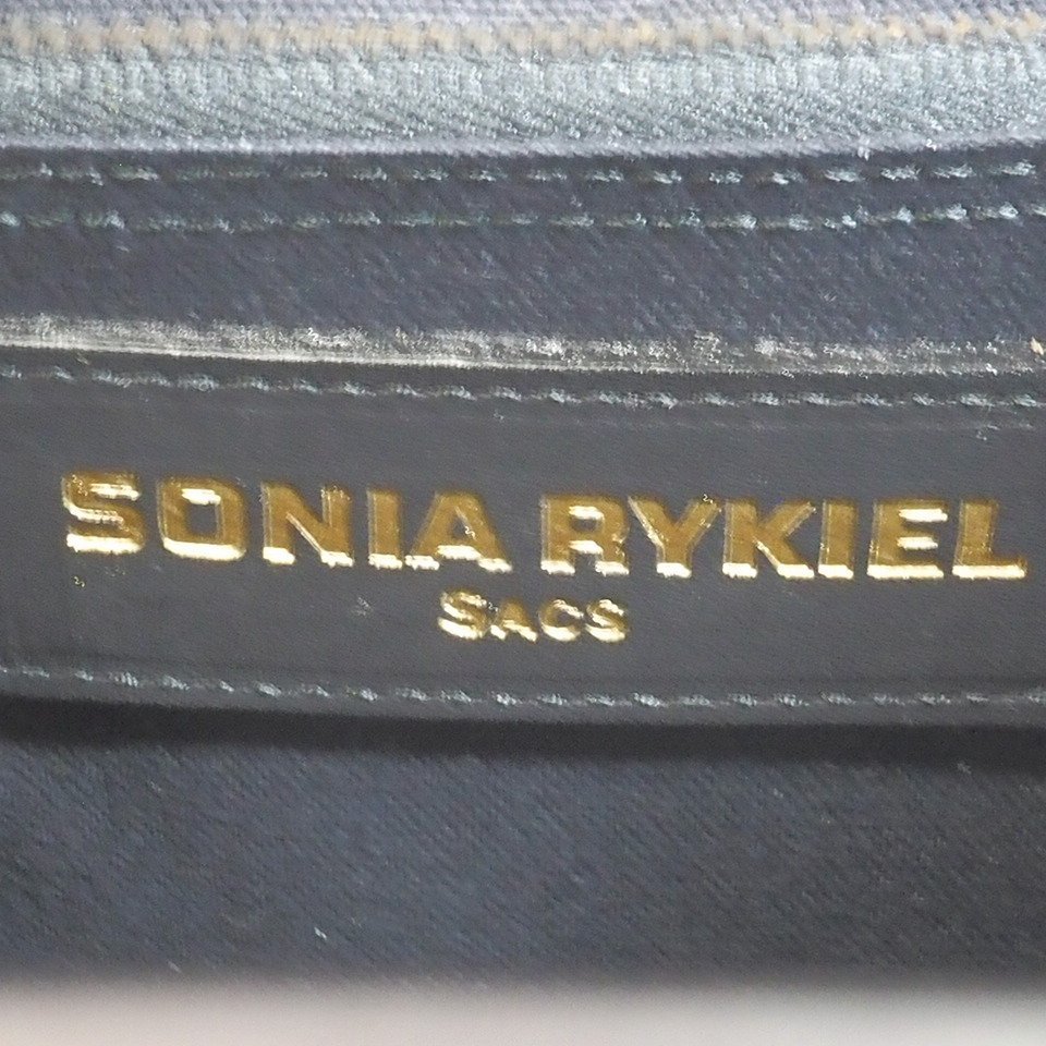 f002 BAG SONIA RYKIEL ソニアリキエル ショルダーバッグ 肩掛け ブラック系 レザーバッグ レディース 保存箱有の画像9