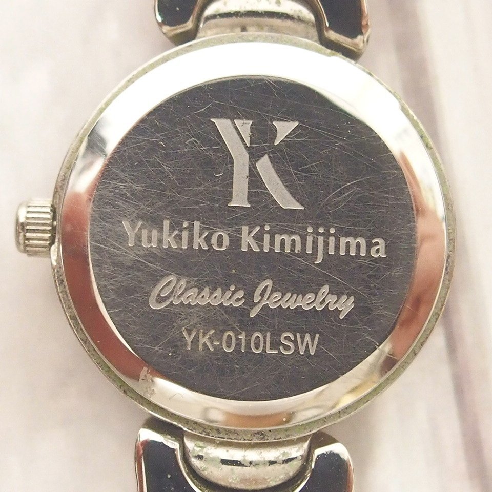 f002 Z2 ユキコキミジマ Yukiko Kimijima YK-010LSW レディース腕時計 ダイアモンド シェル文字盤 3針 電池切れ ケース入りの画像6