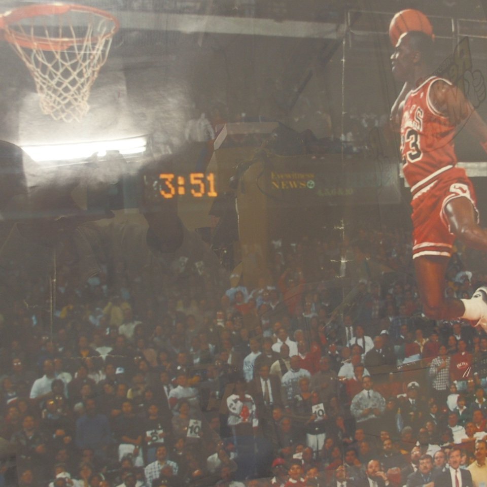 f002 KAIGA NIKE ナイキ MICHAEL JORDAN マイケル ジョーダン ポスター1988年 MVP NBA BULLS ブルズ 幅約88cm 高さ58cm_画像3