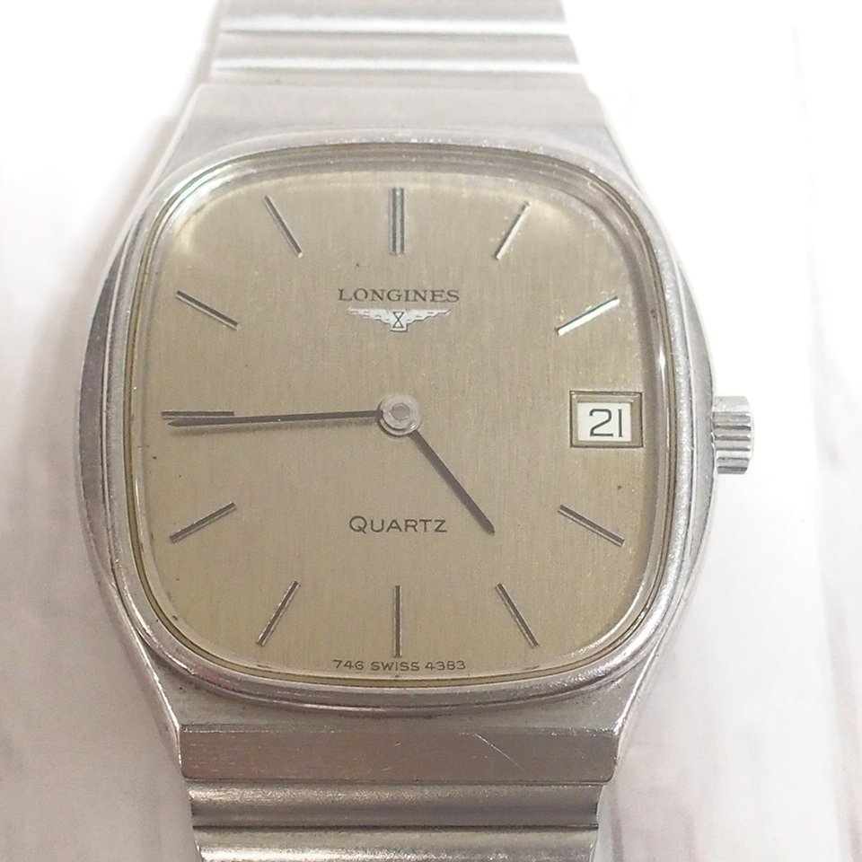 f002 Z1 LONGINES ロンジン 腕時計 746 4383 クォーツ メンズ スクエア ヴィンテージ ジャンク品の画像2