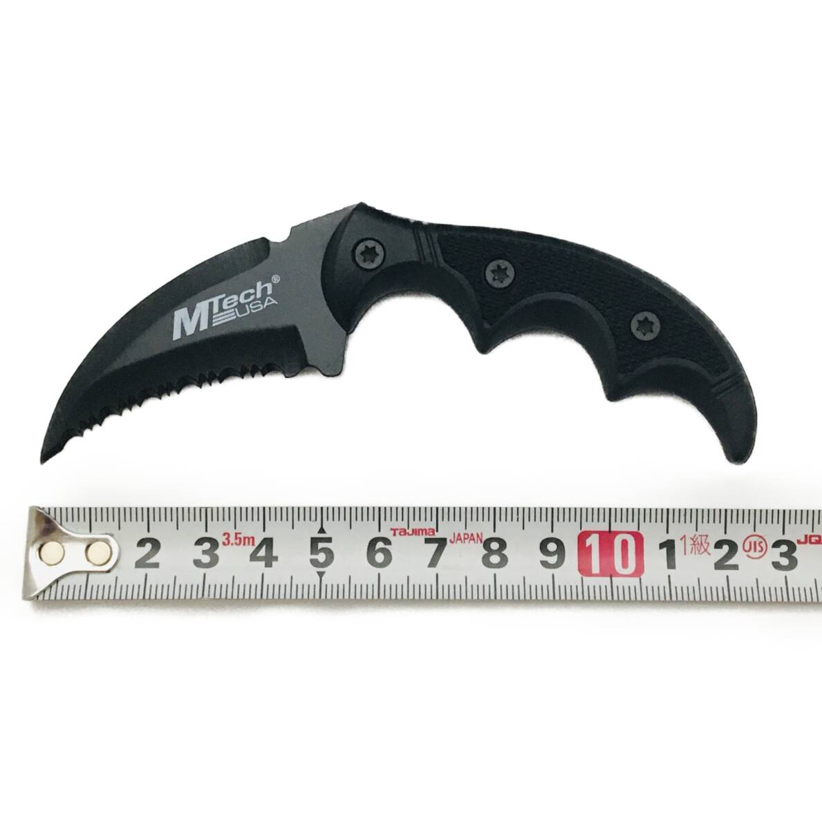 MTech USA　鎌型ナイフ　シースナイフ　セレーション刃　MT-20-63BK　( サバイバルナイフ 鎌 ロープカット 山菜 キャンプ アウトドア )