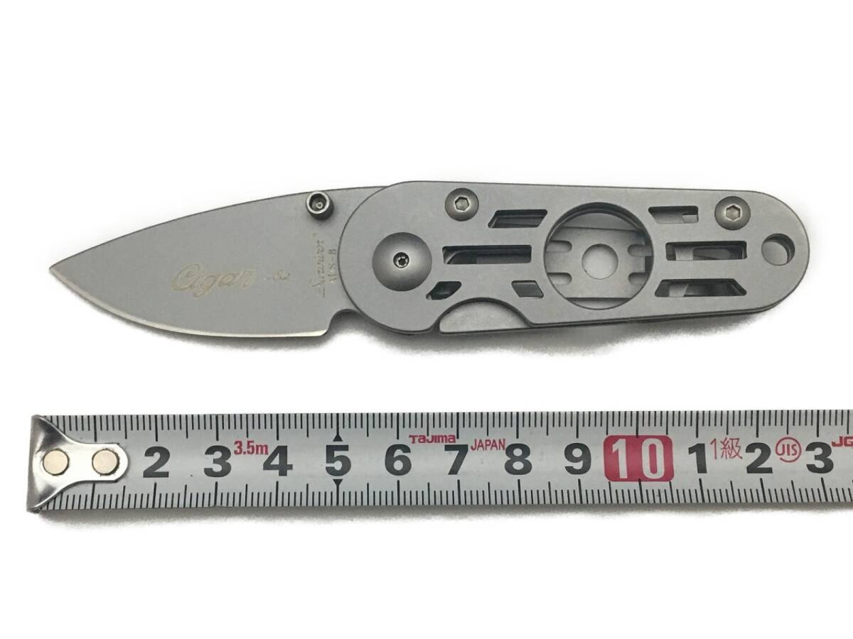 シガーカッター　葉巻カッター　折りたたみナイフ付き　フォールディングナイフ　M4529