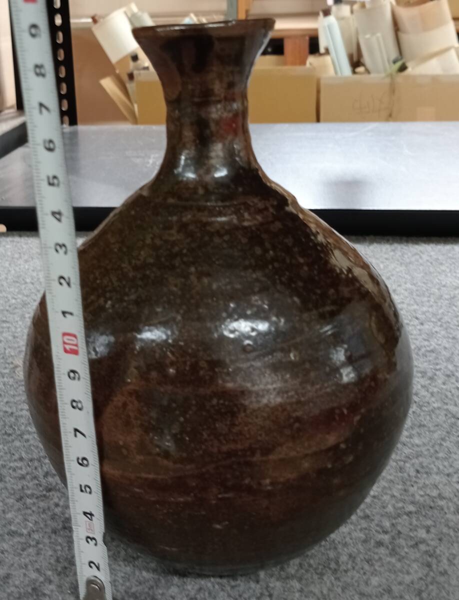 朝鮮古美術　李朝時代　黒高麗徳利　 時代物　酒器　合箱　直径12cm 高さ18cm_画像7