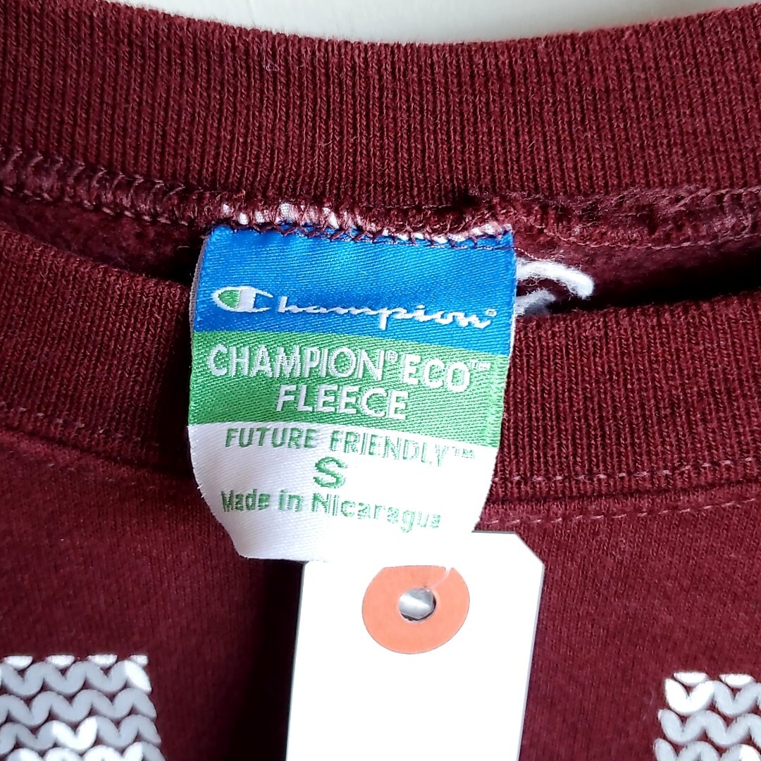 E20◆チャンピオン CHAMPION ECO FLEECE プルオーバー スウェット sizeS えんじ 中古 USED 古着 FUTURE FRIEDLY_画像7