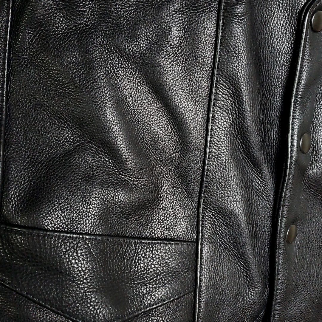C4 【size46】USA製 FOX CREEK LEATHER レザーベスト 黒 C4 【size46】USA製 FOX CREEK LEATHER レザーベスト 黒