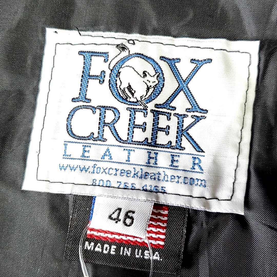 C4 【size46】USA製 FOX CREEK LEATHER レザーベスト 黒 C4 【size46】USA製 FOX CREEK LEATHER レザーベスト 黒