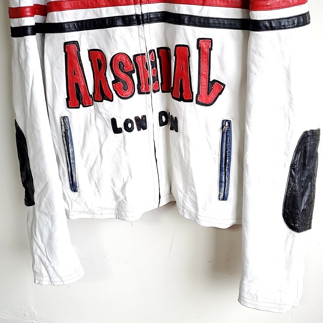 C12◆LESBOULEVARDS ARSENAL レザー シングルライダース size52 バイク バイカー アーセナル 中古 USED 古着 レザージャケット