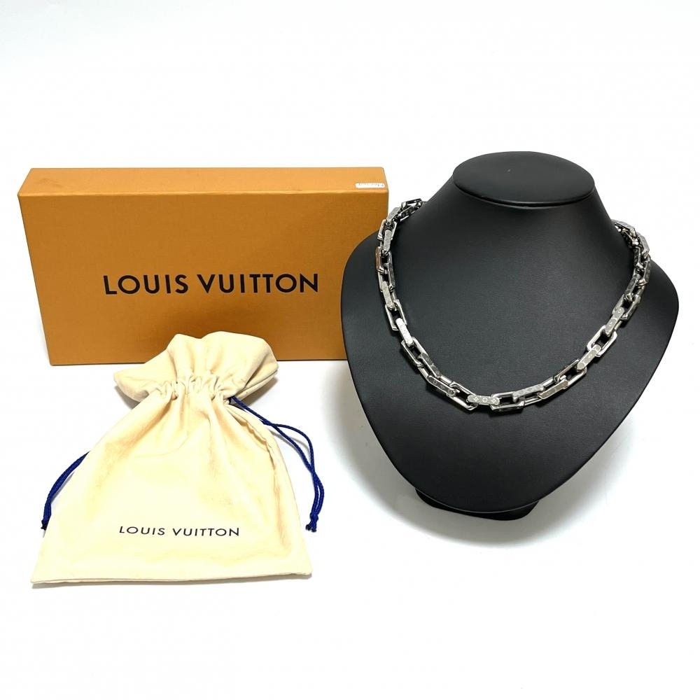 【Louis Vuitton】ルイヴィトン M00307 ネックレス・チェーン モノグラム チェーンネックレス シルバーカラー 17580_画像1