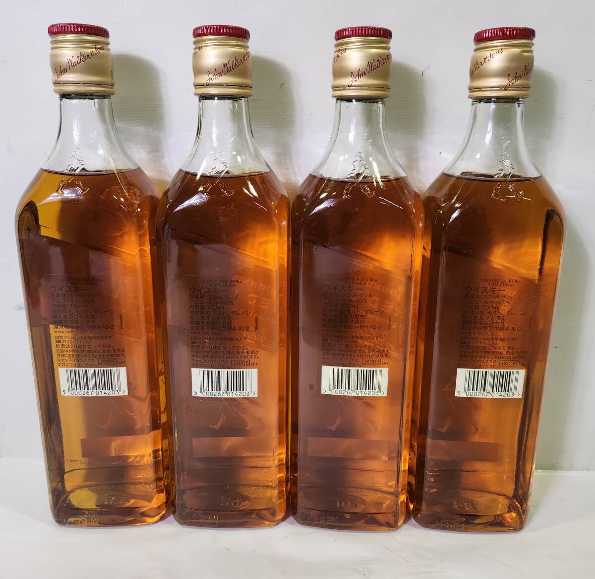 □[未開栓] JOHNNIE WALKER RED LABEL ジョニーウォーカー スコッチウイスキー 40% 700ml 4本セット 赤ラベル レッドラベル_画像6