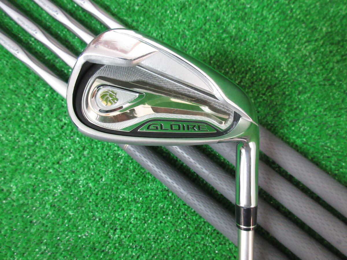 6914【TaylorMade】GLOIRE レディス #7I～PW,SW 5本セット 純正GL2200 45(L)装着 テーラーメイド グローレ 女性用 中古アイアンセット_画像1