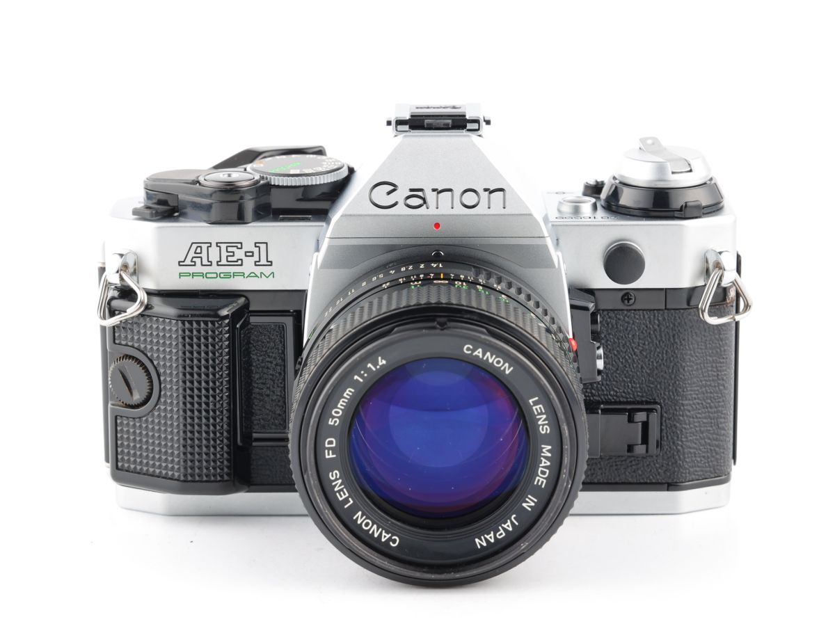 05720cmrk Canon AE-1P PROGRAM + New FD 50mm F1.4 MF一眼レフ フイルムカメラ 標準レンズ_画像1