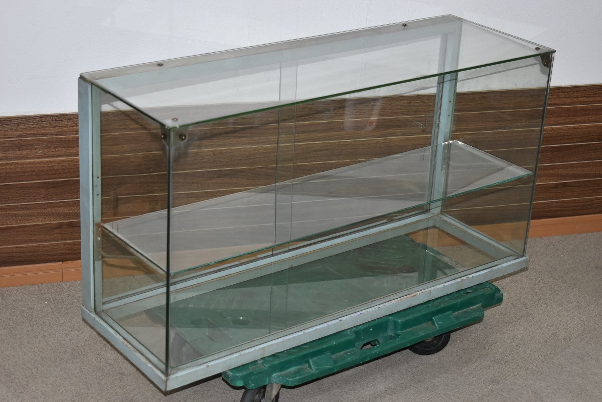 * era thing Showa Retro glass shelves attaching glass case whole surface glass case width 900mm× depth 310mm× height 480mm*9760