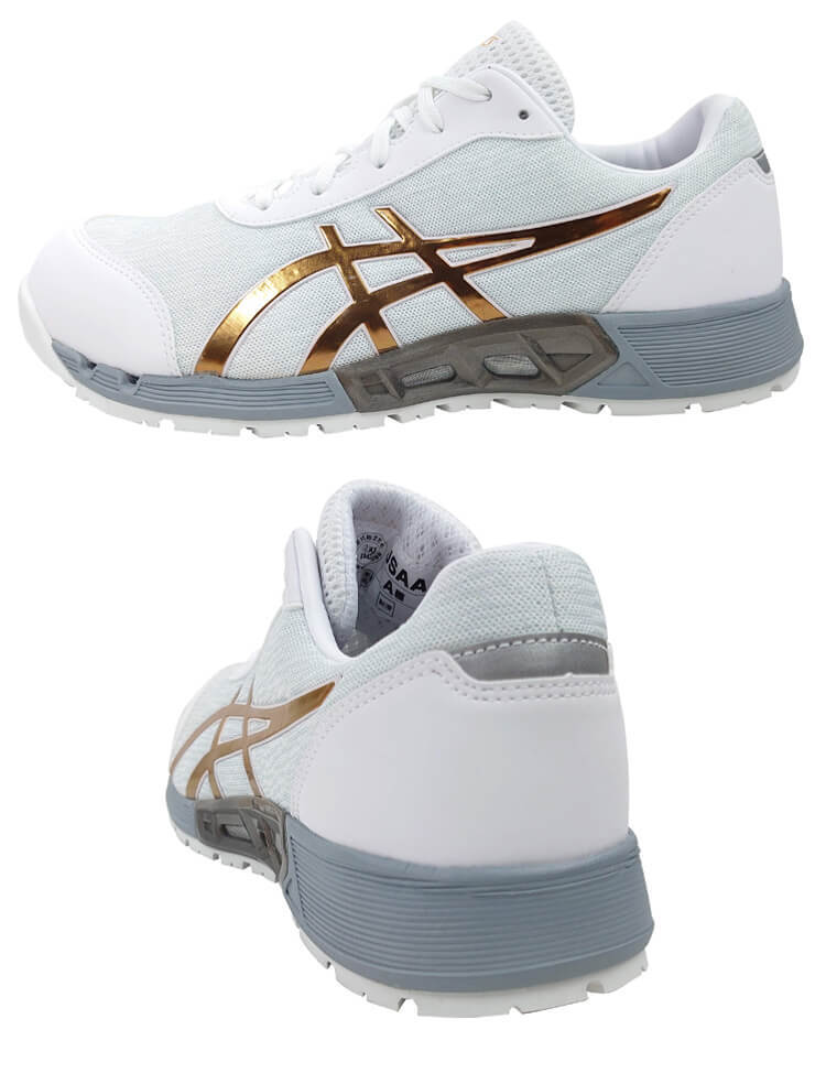  safety shoes Asics wing jobJSAA standard A kind recognition goods CP212 AC 25.0cm 101 white × pure Gold 