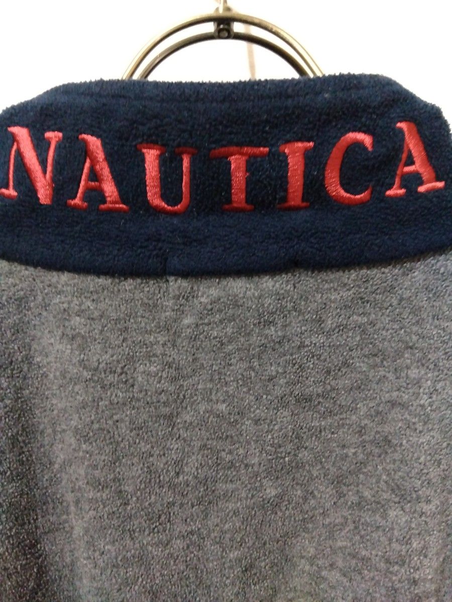 ノーティカ　アメリカ製　フリース　90s　NAUTICA　刺繍ロゴ　 ハーフジップ プルオーバー