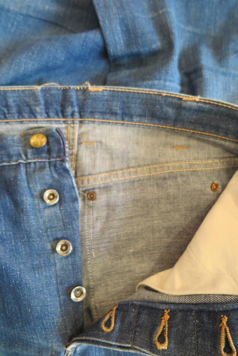 VINTAGE SANFORIZED DENIM PANTS ドーナツボタン バックポケットリベット 40S 50S ヴィンテージ ORIGINALの画像3