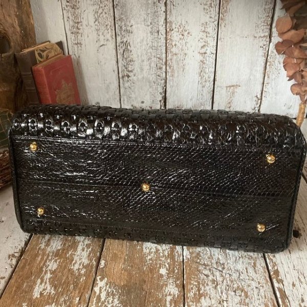  free shipping No-brand python leather Boston bag . snake .. original leather exotic leather handbag black black lady's woman 