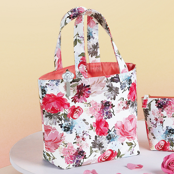 ３個　アロマーヌ・トートバッグ　かわいい　水彩画タッチ　カラフルな花々のおしゃれなプリント_画像5