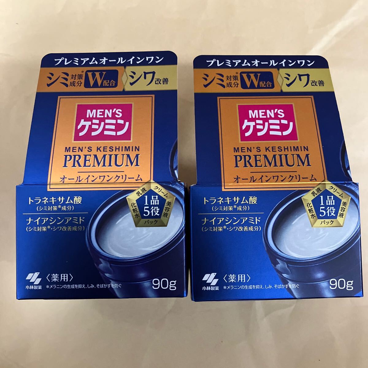 ☆新品☆小林製薬 MEN'S ケシミン PREMIUM メンズケシミン プレミアム オールインワンクリーム 90g×2個セットの画像1